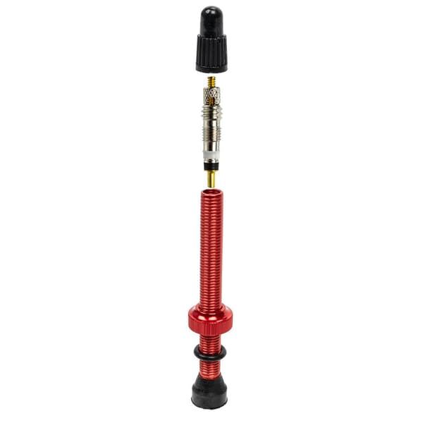 Presta-ventiler för slanglösa system, 60 mm, röda - 2 st. nyckel