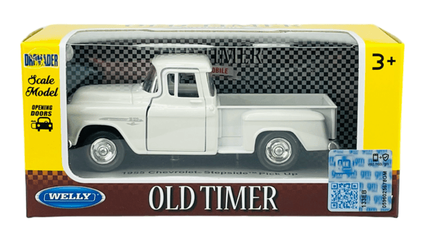 Welly Oldtimer 1955 Chevrolet Stepside Pick-up Hvid 1:34 43749