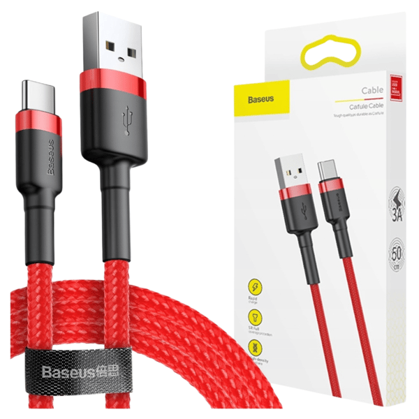 Baseus Cafule 3A USB til USB-C Kabel 0,5m (Rød)