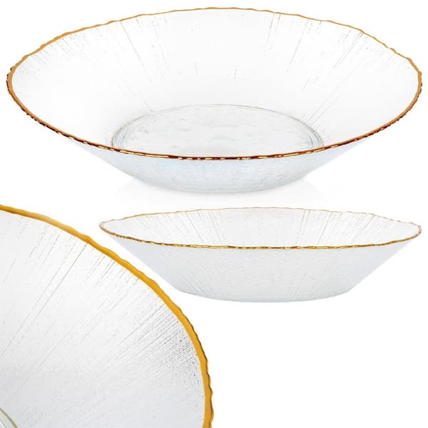 Salatskål i glas guld 20,5 cm, 500 ml