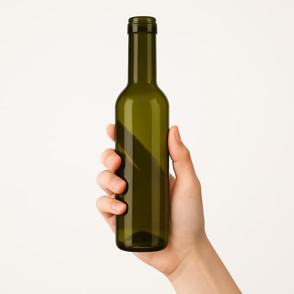 5x brune glasflasker 375 ml til vin, alkohol, eddike, sirup, likør