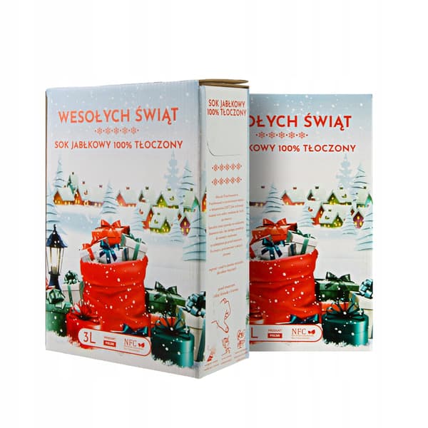 Juleæblejuicekarton 100% presset 3L Til julegaver