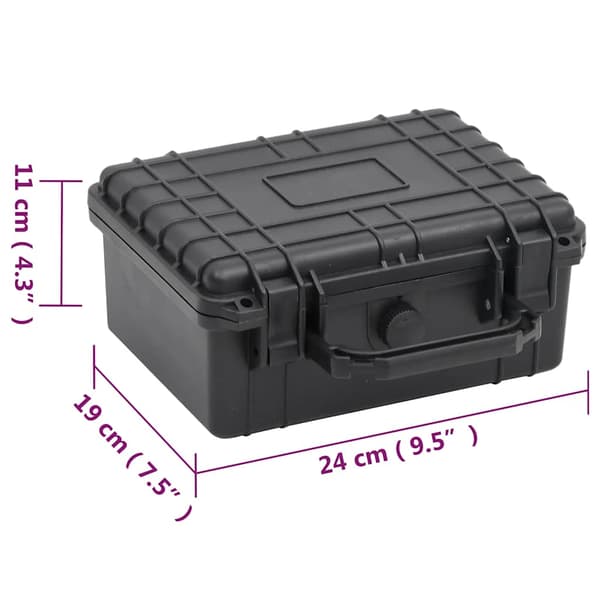 vidaXL flightcase, sort, 24x19x11 cm, PP