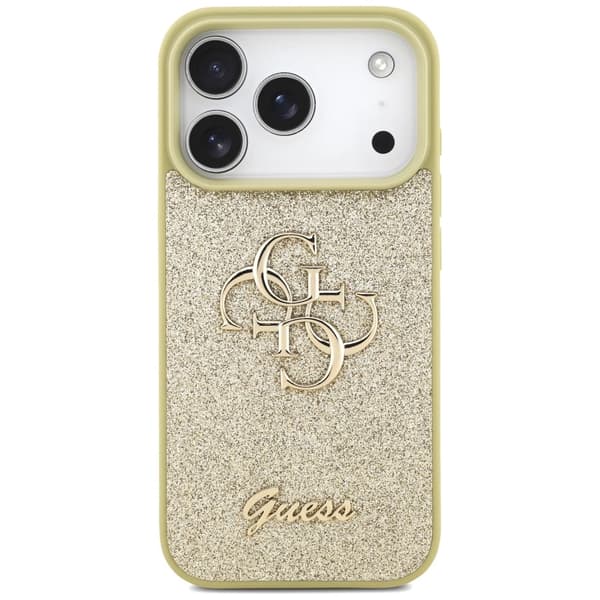 Guess Fixed Glitter Big 4G cover til iPhone 17 Pro - guld