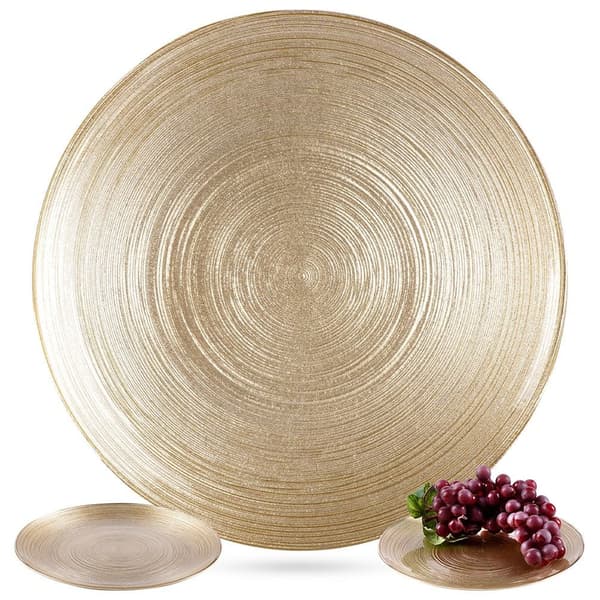 Desserttallerken glas gylden 21 cm
