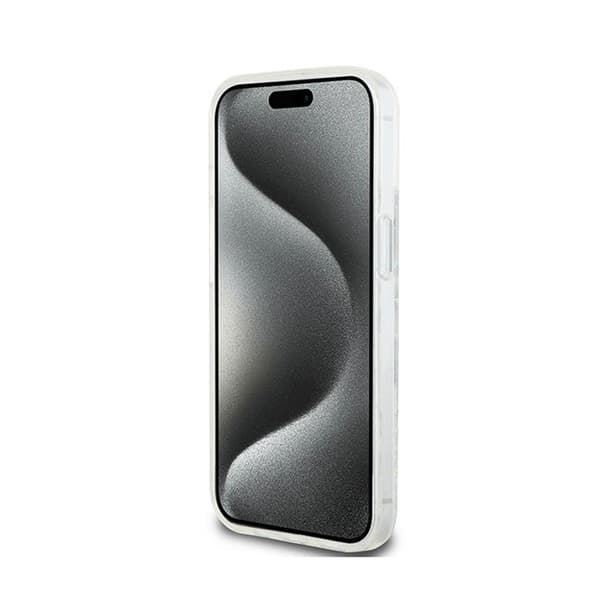 DKNY Liquid Glitter Multilogo - iPhone 15 / 14 / 13 cover (hvid)