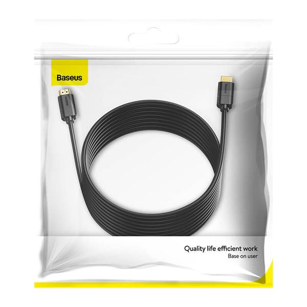 Baseus HDMI 2.0 Kabel, 4K 30Hz, 3D, HDR, 18Gbps, 8m (Sort)