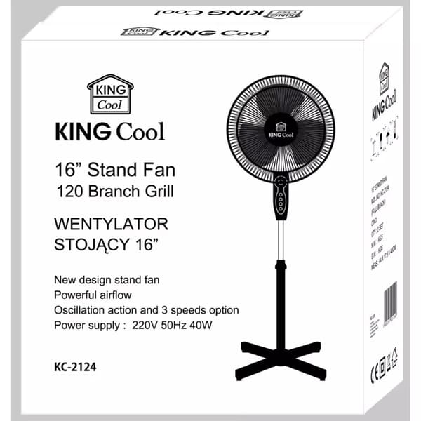 Lattiatuuletin Kingcool KC-2124 musta