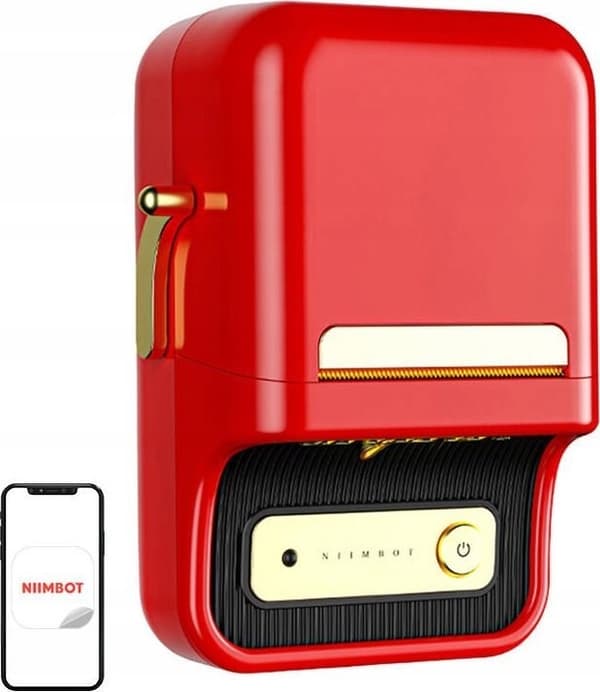 Niimbot B21S etiketprinter rød, 1200 mAh, Bluetooth