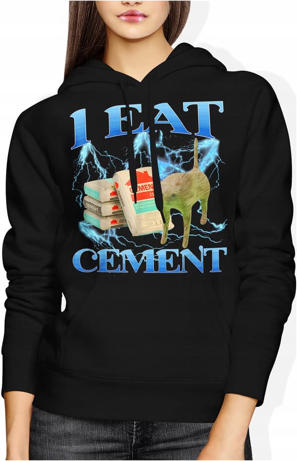 SJOV SWEATSHIRT JEG SPISER CEMENT MEME DAME MEMORY KAT MED KAT M