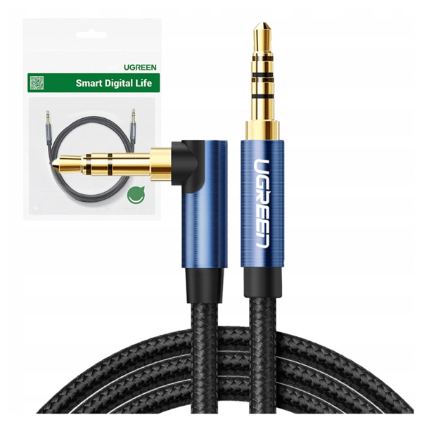 UGREEN 60180 3,5 mm vinklet jack-kabel 1,5 m (sort)