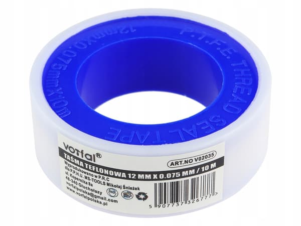 Teflontätningstejp 12mm x 0.75mm / 10m