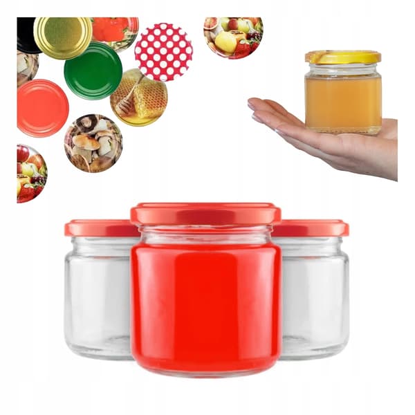 Glas 200ML + LÅG FI66 SYLTEPRESERVER 12 STK. TIL PATEJAM
