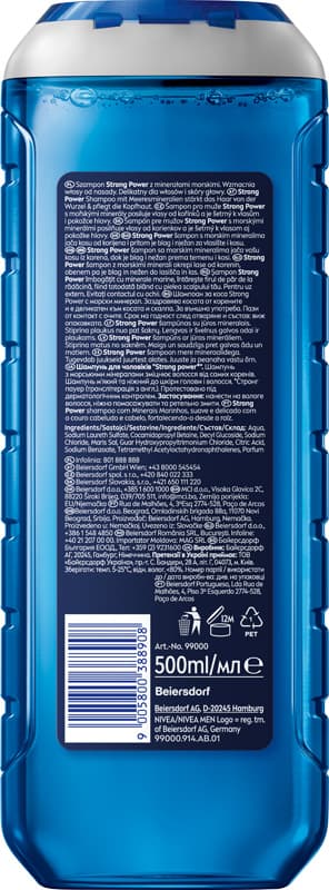 NIVEA MEN Strong Power stærkende shampoo 500ml
