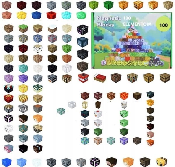MAGNETISKA BLOCKER MINECRAFT-KUBER 100 BLOCKER ARRANGERINGSKUBER