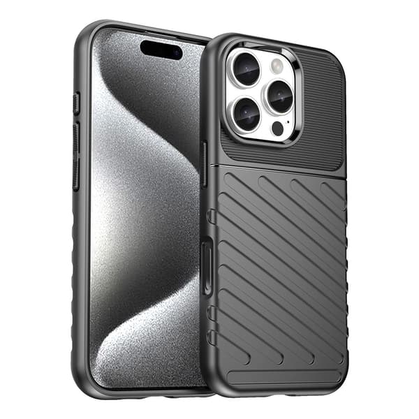 Thunder-cover til iPhone 16 Pro - Sort