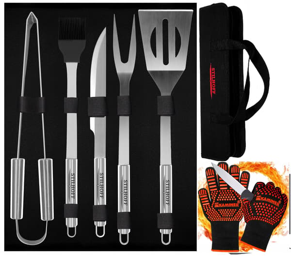 Tilbehørssæt til STILHOFF GRILL bestik 7 dele + ETUI + HANDSKER