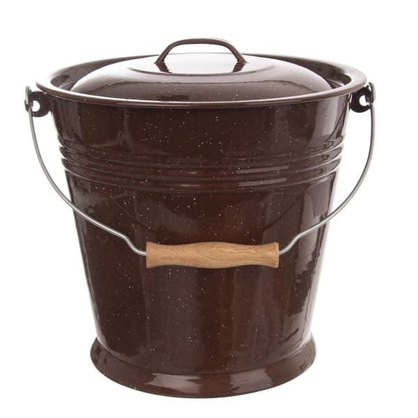 Rustfrit stål madspand brun 10 liter