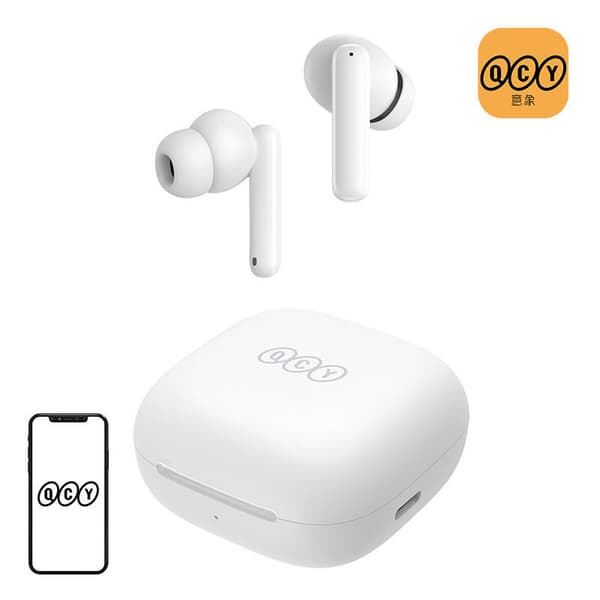 TWS QCY T13 ANC hovedtelefoner (hvide)