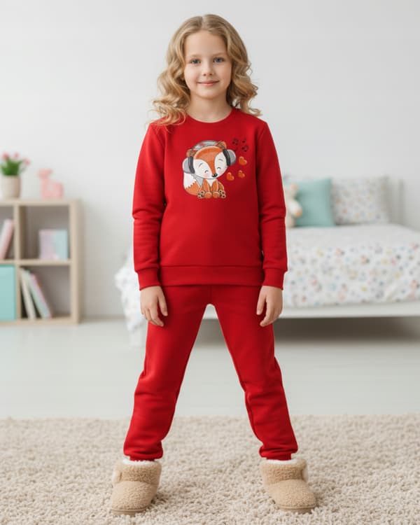 BØRNEPYJAMAS 140 TIL PIGER 100% bomuld RED FOX