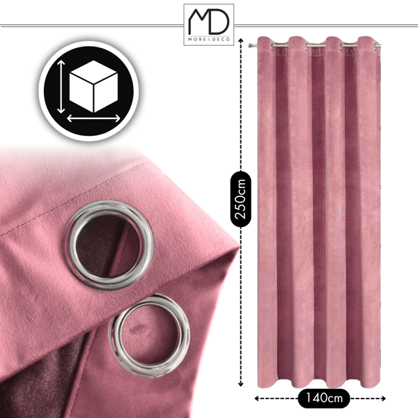 Samettiverho silmukoilla - pinkki