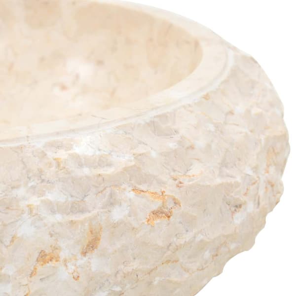 vidaXL håndvask, 40 x 12 cm, marmor, cremefarvet