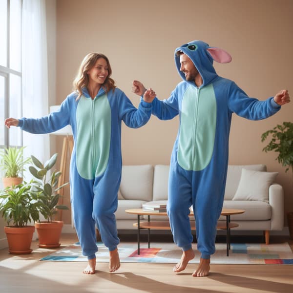 Kigurumi pyjamaskostume Lilo & Stitch M: 155-165cm