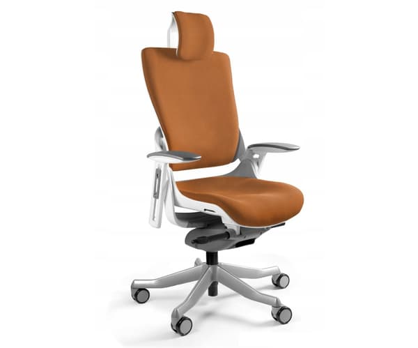 Wau 2 BL405 kontorstol, mandarin/hvidt stof