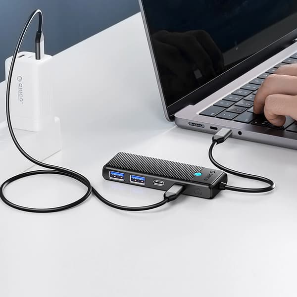 Orico PAPW2AC-C3 USB-C Hub Dockingstation 2x USB-A 3.0 + 2x USB-C 3.0 - Sort