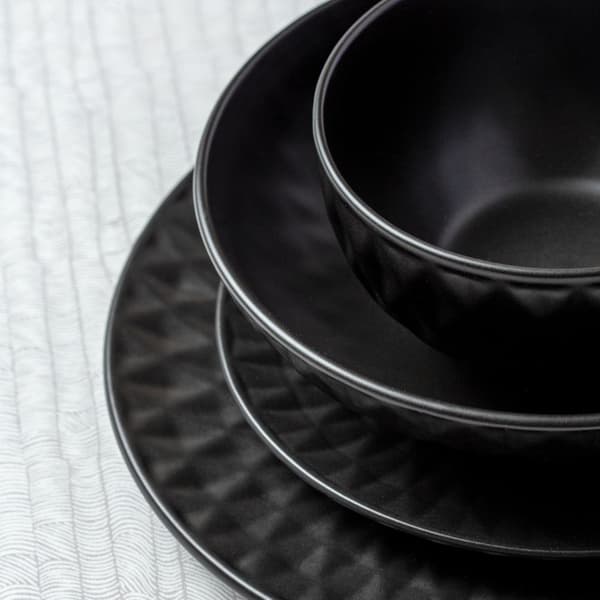 Sort keramisk desserttallerken SOHO 20 cm