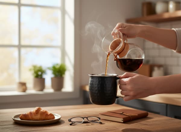 KRUS I RUSTFRIT STÅL 475 ML MED SORT BELÆGNING