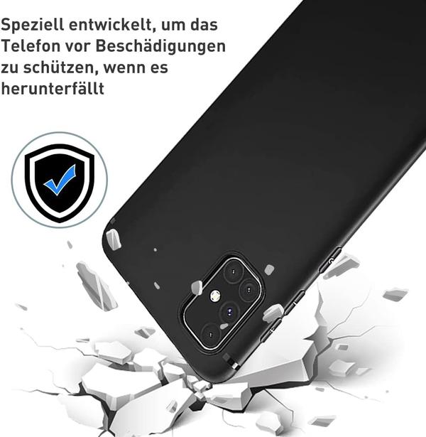SAMSUNG GALAXY A71 -PUHELIMEN SILIKONISUOJA, MUSTA, MATTA, VAALEA SM-A715F