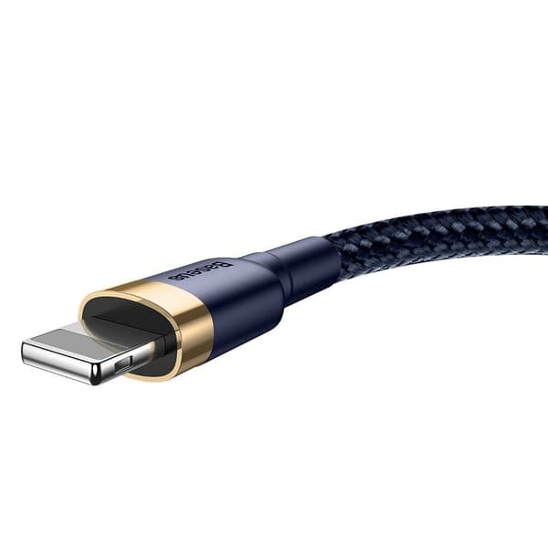 Baseus Cafule USB Lightning-kabel 2.4A 1m (Guld-Marinblå)