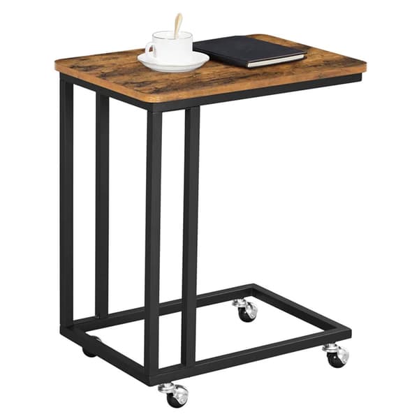 Strado VENGE sidebord - sofabord til bærbar computer, sidebord til sofa og seng, 2 i 1, hjul og ben
