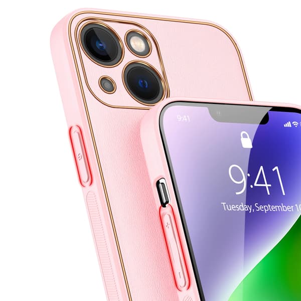 Dux Ducis Yolo iPhone 14 Plus cover elegant pink kunstlæder