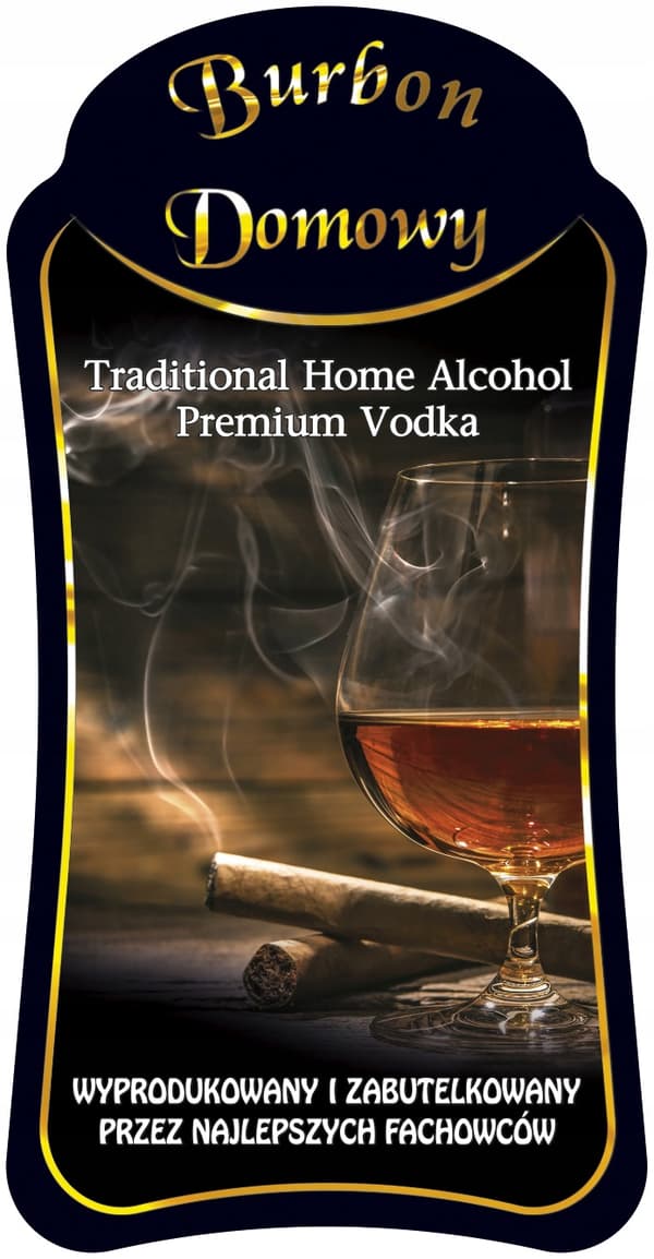 10x DĘBOWA BOURBON BRANDY-flasketiketter