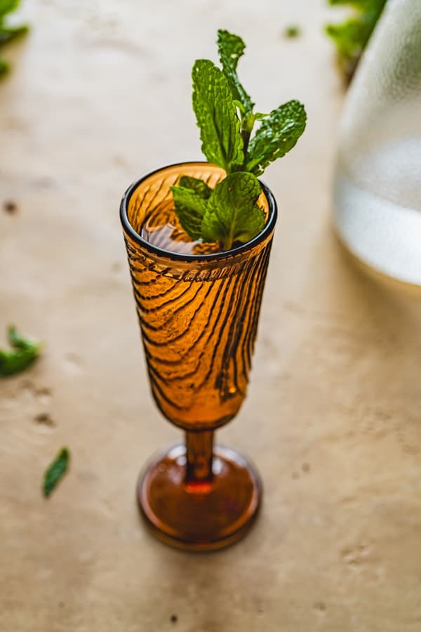 CHAMPAGNEGLAS, TRÆSKIVEMØNSTER, ARBRE BRUN DESIGN