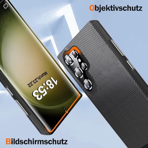 ETUI TIL SAMSUNG GALAXY S23 ULTRA 5G HÅRD SILIKONE SORT