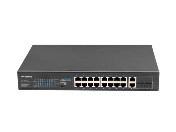 Switch Lanberg 19" 16x 100MB PoE, 2x Kombination