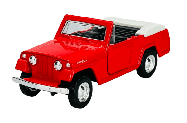 WELLY OLD TIMER 1967 JEEP JEEPSTER COMMANDO ROADSTER PUNAINEN 1:34 43826