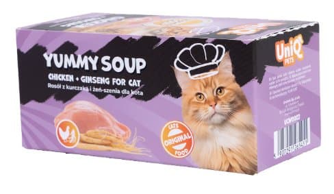Uniq Pets | Royal | Vådfoder til katte 30 g - Kyllingebouillon og ginseng 8 x 30 g