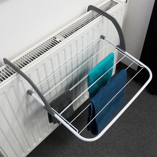 Metall vit fällbar tvätttork för radiator 55x50,5 cm