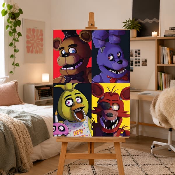 Mal efter nummer-billede med ramme Five Nights at Freddy's 50x70 cm