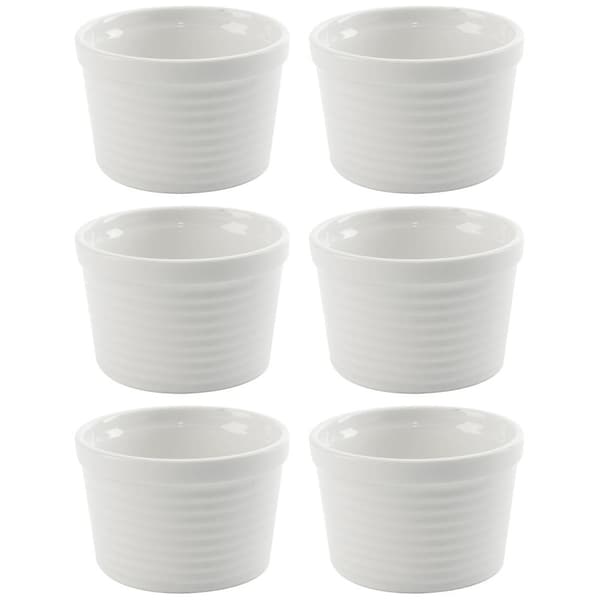 Bakform, ugnssäker, porslin, vit, 250 ml, set om 6.