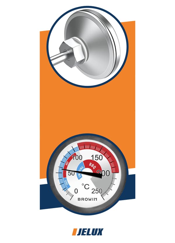 Røger- og grilltermometer 0-250°C