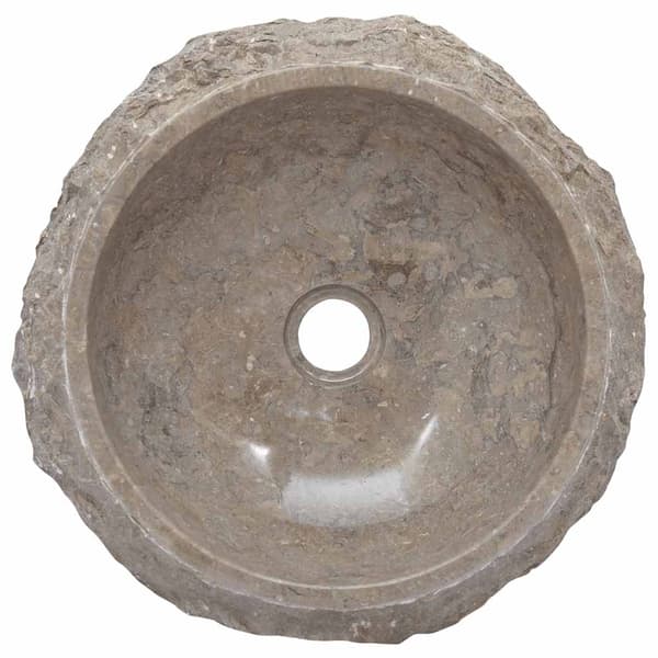 vidaXL Handfat, Ø40x12 cm, Marmor, Grå