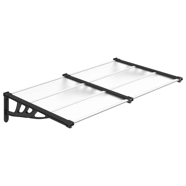 vidaXL dørmarkise sort og transparent 152,5x90 cm polycarbonat