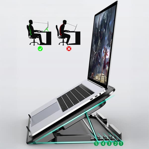 Strado LCP6 ​​​​Laptop Kølemåtte - Sort