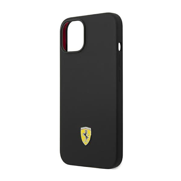 Ferrari Silikone Metal Logo - iPhone 14 Plus Cover (Sort)