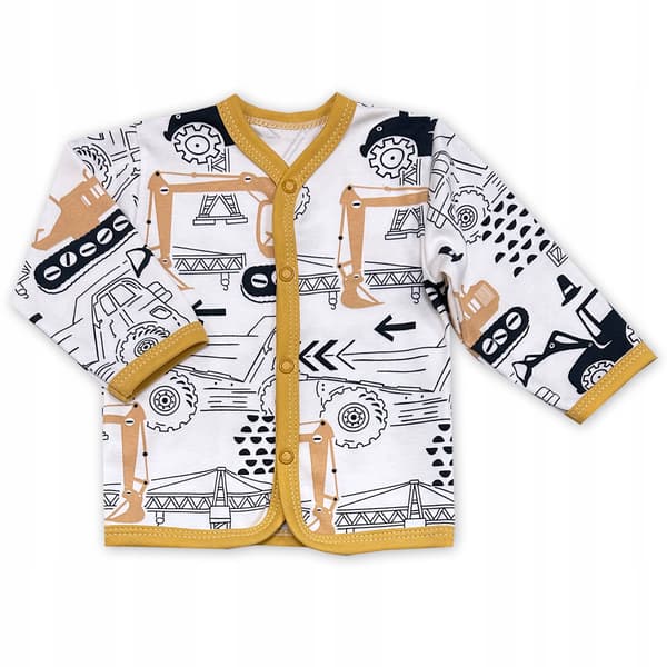 Kaftan kaftanik 62 skjorte uden knapper bluse til dreng med gravemaskiner